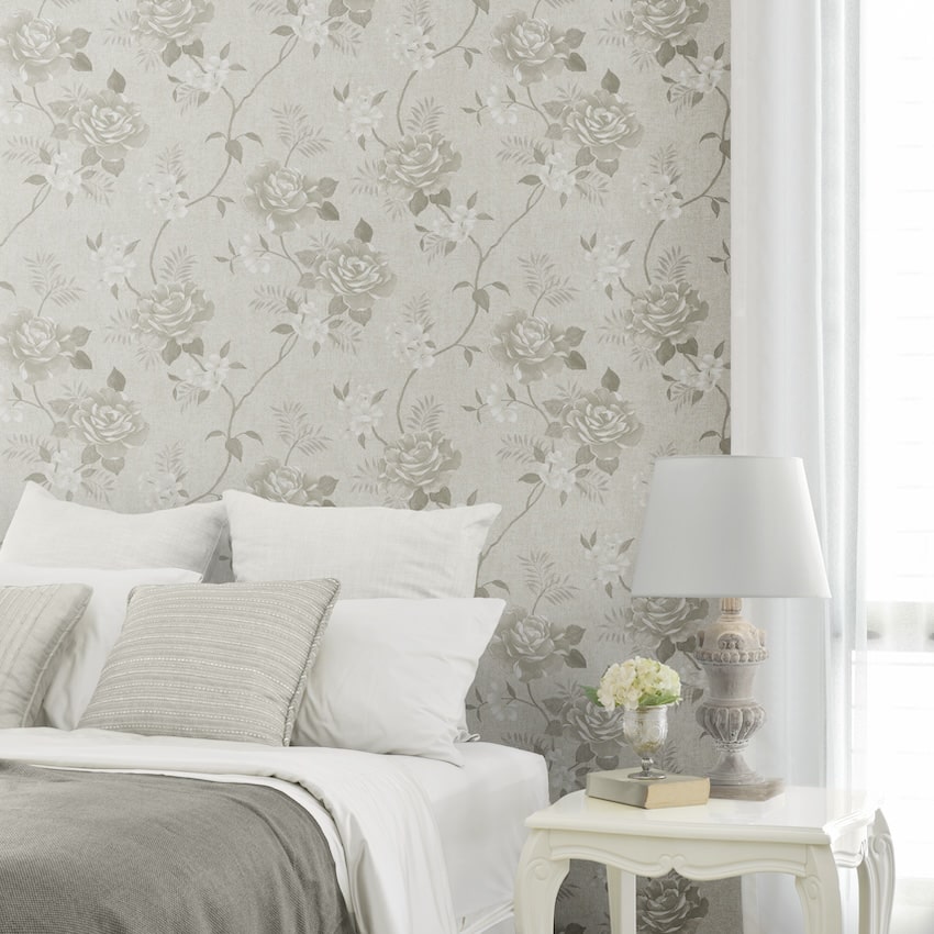 173505-Muriva-Rosalind Cream Floral Rose Wallpaper-Decor Warehouse