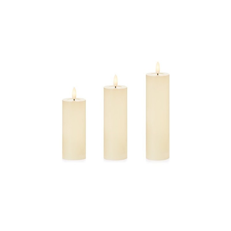 LB243171CR - Premier Decorations - Set of 3 Flameless Pillar LED Candles - Decor Warehouse