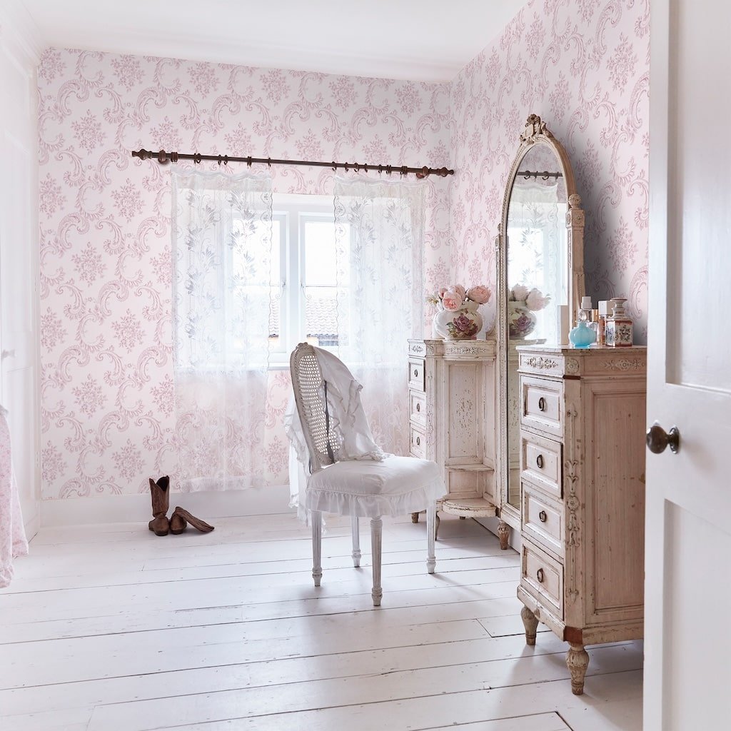 125113 - Shabby Chic by Rachel Ashwell - Shabby Chic by Rachel Ashwell Boudoir Beauty Pink wallpaper - Decor Warehouse