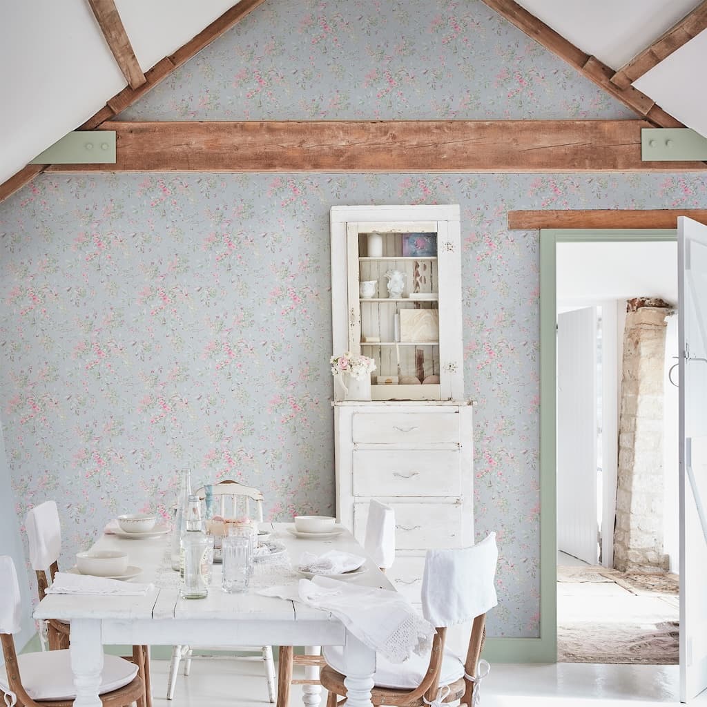 125123 - Shabby Chic by Rachel Ashwell - Shabby Chic by Rachel Ashwell Chelsea Blue wallpaper - Decor Warehouse