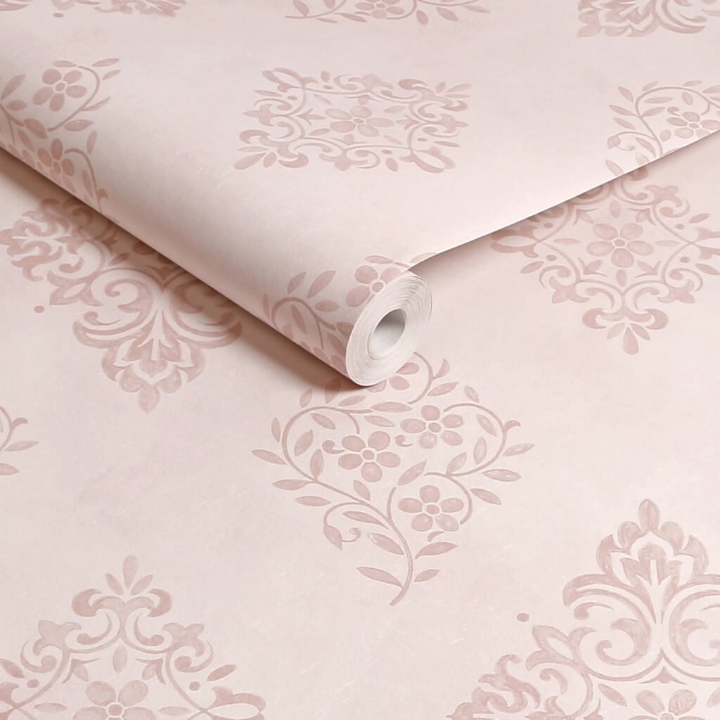 125136 - Shabby Chic by Rachel Ashwell - Shabby Chic by Rachel Ashwell Diamond Motif Pink Wallpaper - Decor Warehouse