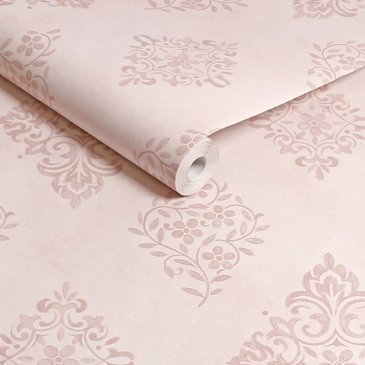 125136 - Shabby Chic by Rachel Ashwell - Shabby Chic by Rachel Ashwell Diamond Motif Pink Wallpaper - Decor Warehouse