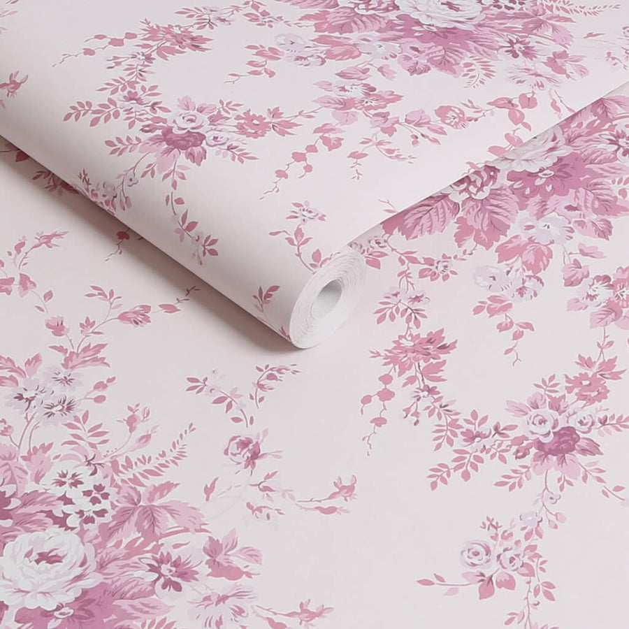 125126 - Shabby Chic by Rachel Ashwell - Shabby Chic by Rachel Ashwell Garden Floral Pink Tonal wallpaper - Decor Warehouse