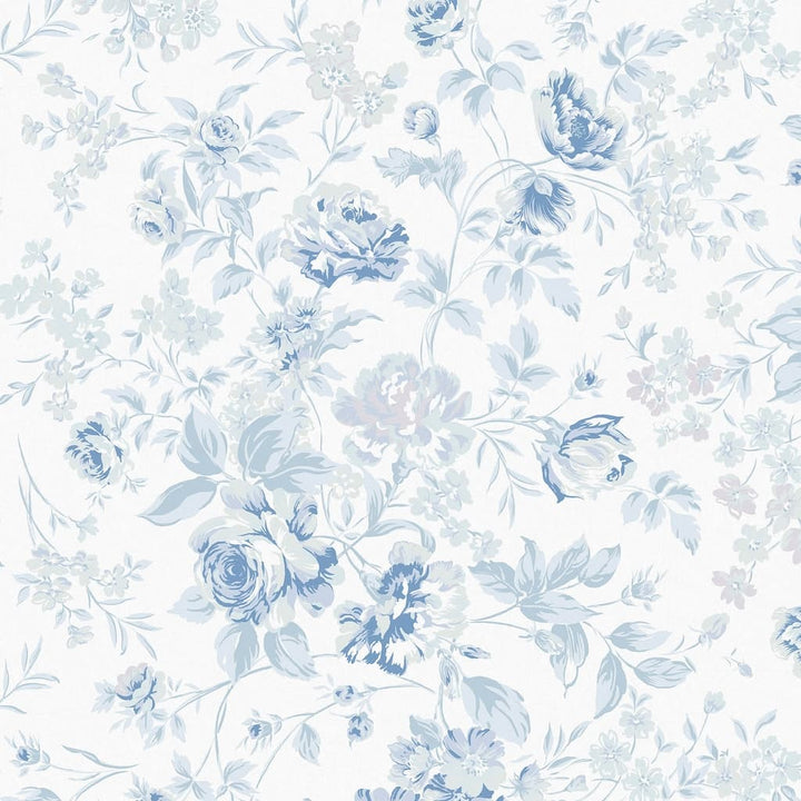 125109 - Shabby Chic by Rachel Ashwell - Shabby Chic by Rachel Ashwell Romantic Rose Blue Wallpaper - Decor Warehouse