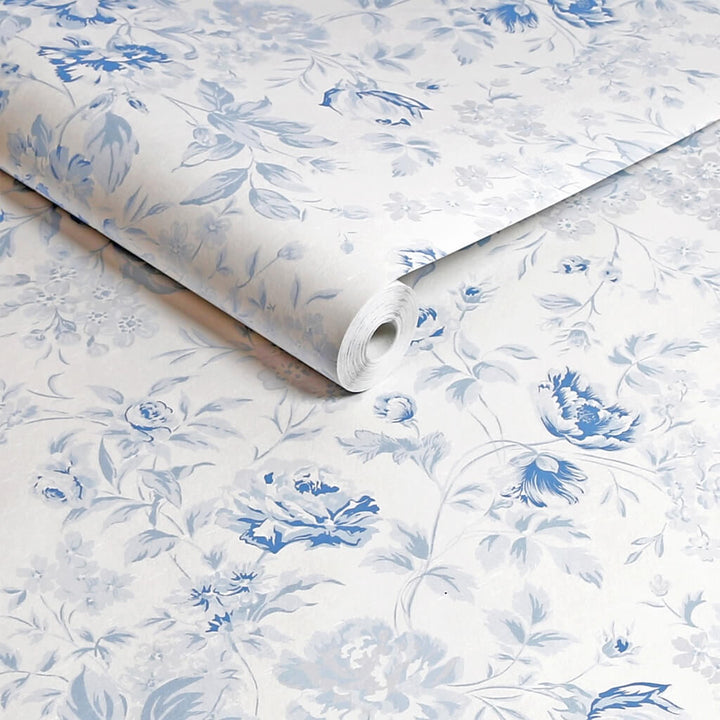 125109 - Shabby Chic by Rachel Ashwell - Shabby Chic by Rachel Ashwell Romantic Rose Blue Wallpaper - Decor Warehouse