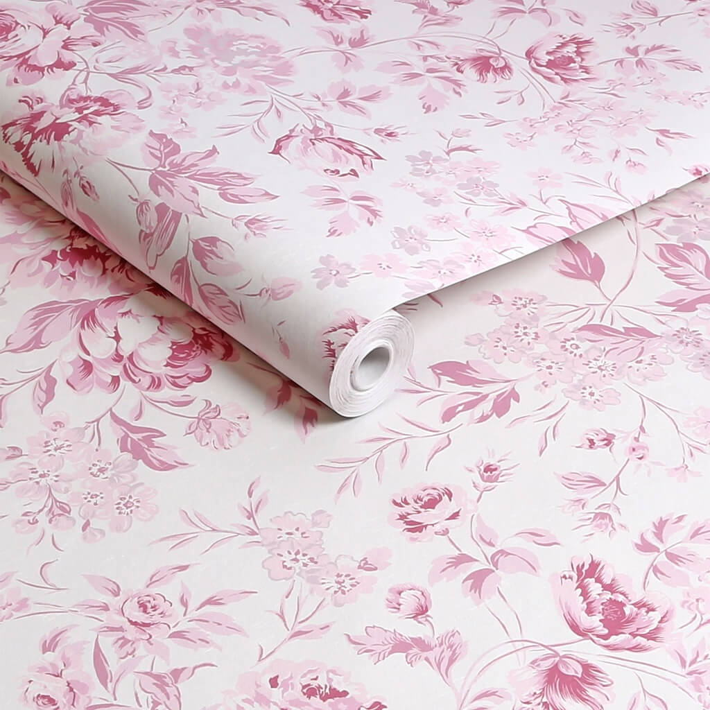 125110 - Shabby Chic by Rachel Ashwell - Shabby Chic by Rachel Ashwell Romantic Rose Pink Wallpaper - Decor Warehouse