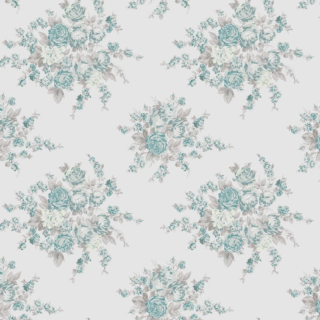 125134 - Shabby Chic by Rachel Ashwell - Shabby Chic by Rachel Ashwell Rose Blossom Teal wallpaper - Decor Warehouse