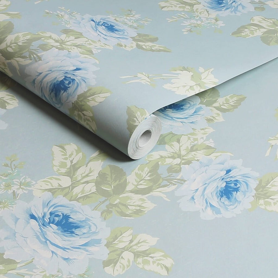 125112 - Shabby Chic by Rachel Ashwell - Shabby Chic by Rachel Ashwell Royal Bouquet Blue wallpaper - Decor Warehouse