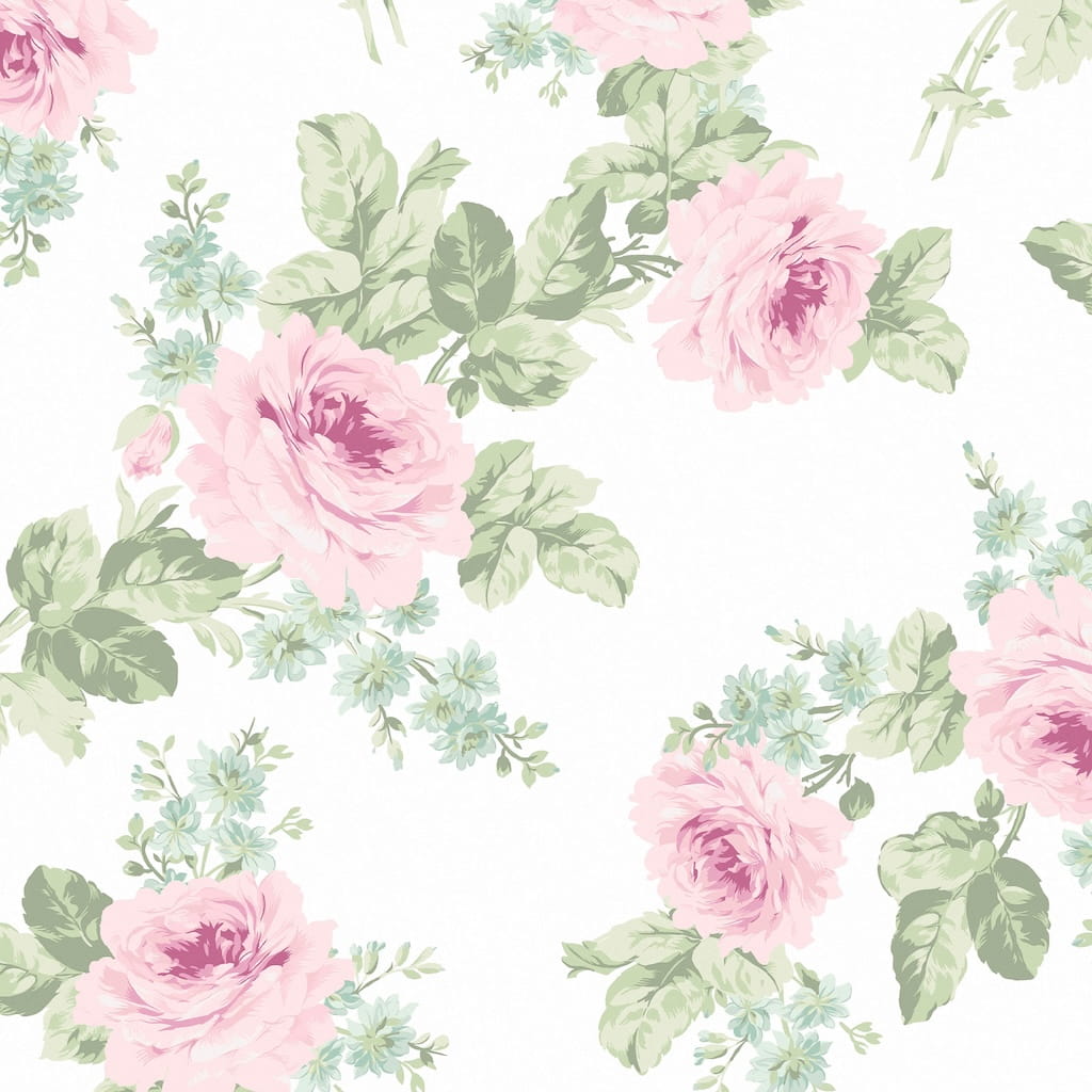 125111 - Shabby Chic by Rachel Ashwell - Shabby Chic by Rachel Ashwell Royal Bouquet Pink wallpaper - Decor Warehouse