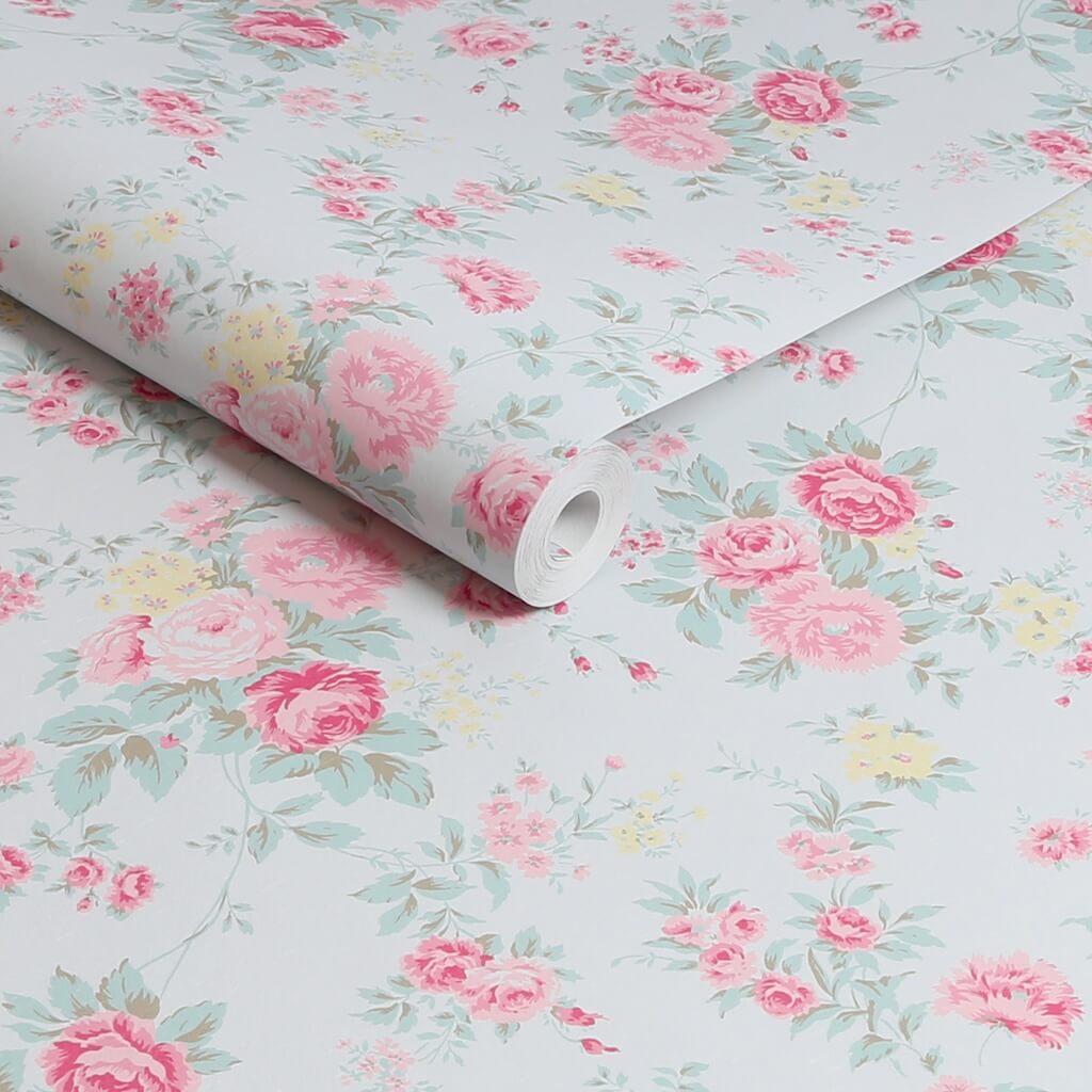 125133 - Shabby Chic by Rachel Ashwell - Shabby Chic by Rachel Ashwell Wild Flower Blue Wallpaper - Decor Warehouse