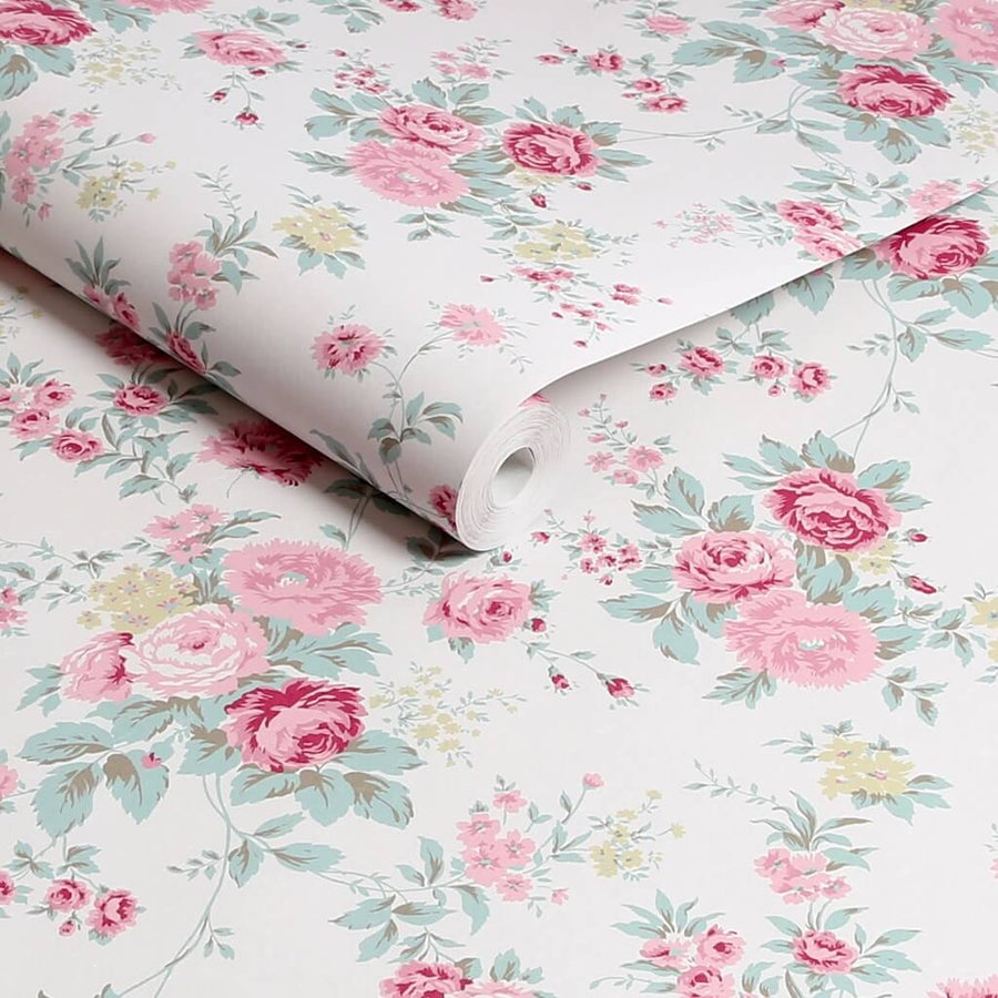 125130 - Shabby Chic by Rachel Ashwell - Shabby Chic by Rachel Ashwell Wild Flower Off White Wallpaper - Decor Warehouse