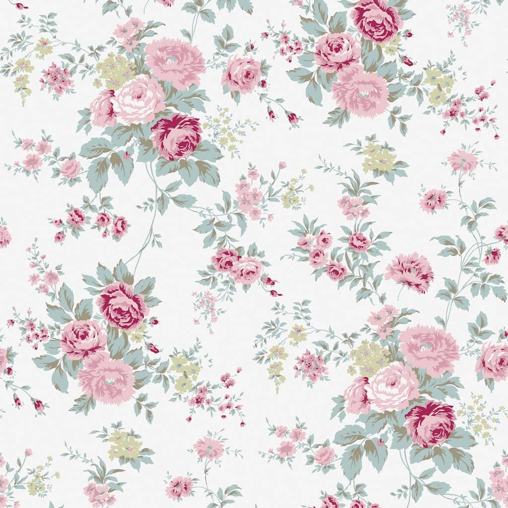 125130 - Shabby Chic by Rachel Ashwell - Shabby Chic by Rachel Ashwell Wild Flower Off White Wallpaper - Decor Warehouse