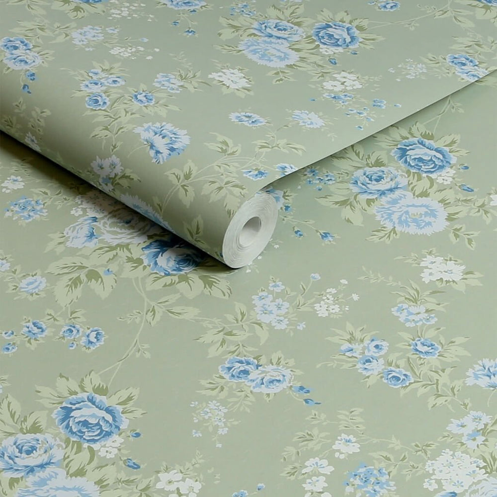 125131 - Shabby Chic by Rachel Ashwell - Shabby Chic by Rachel Ashwell Wild Flower Sage wallpaper - Decor Warehouse