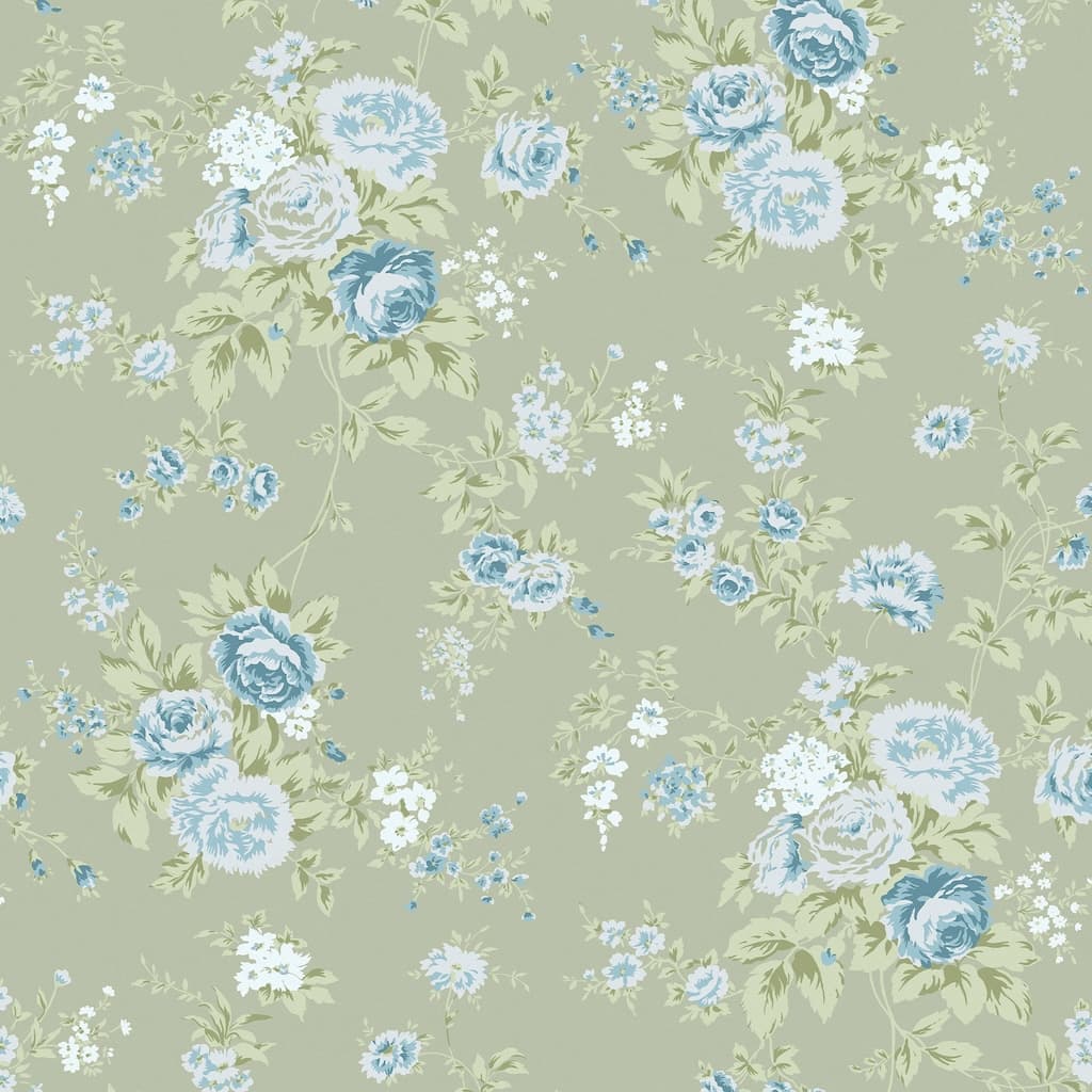 125131 - Shabby Chic by Rachel Ashwell - Shabby Chic by Rachel Ashwell Wild Flower Sage wallpaper - Decor Warehouse