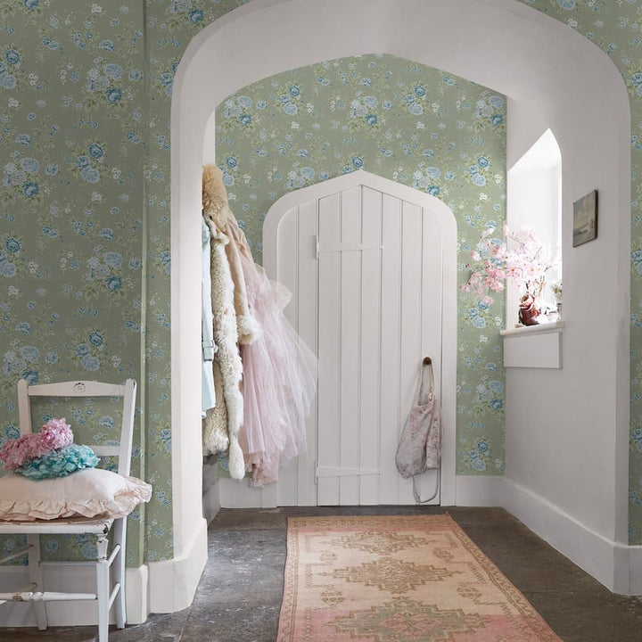 125131 - Shabby Chic by Rachel Ashwell - Shabby Chic by Rachel Ashwell Wild Flower Sage wallpaper - Decor Warehouse