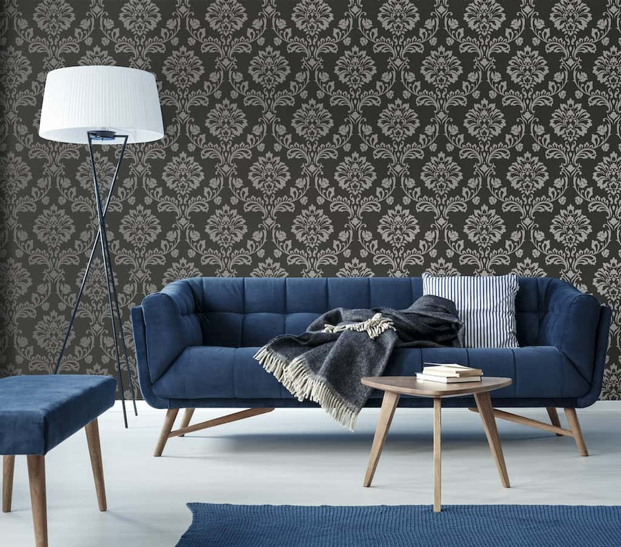 20 - 708 - Superfresco Easy - Superfresco Aurora Black/Grey Wallpaper - Decor Warehouse