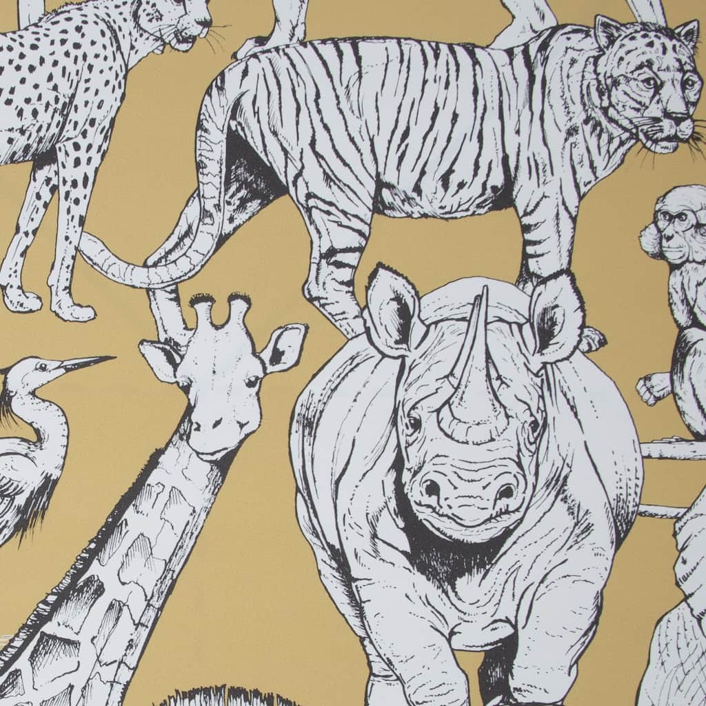 107691 - Superfresco Easy - Superfresco Easy Jungle Animals Jaune Wallpaper - Decor Warehouse