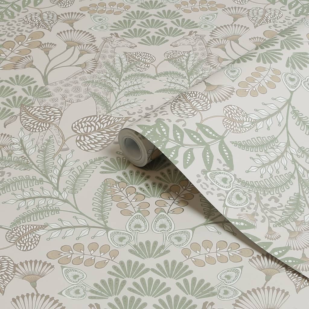 125011 - Superfresco Easy - Superfresco Easy Jungle Day Beige Metallic Wallpaper - Decor Warehouse