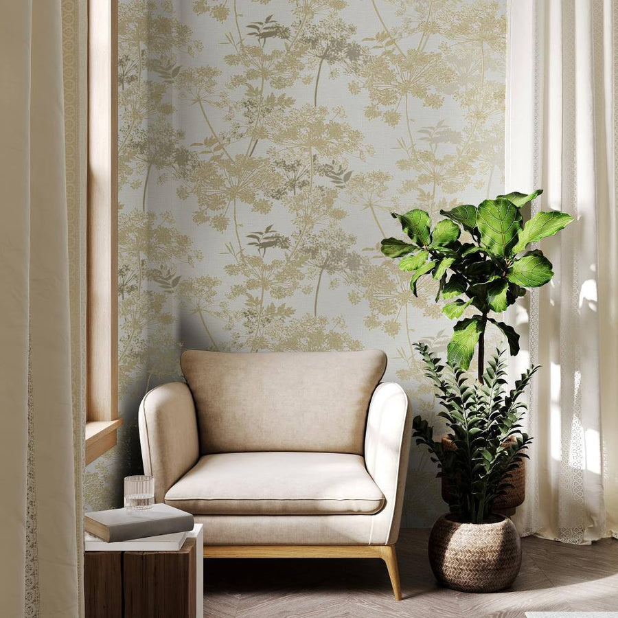 128157 - Superfresco - Superfresco Meadow Cream Botanical Wallpaper - Decor Warehouse