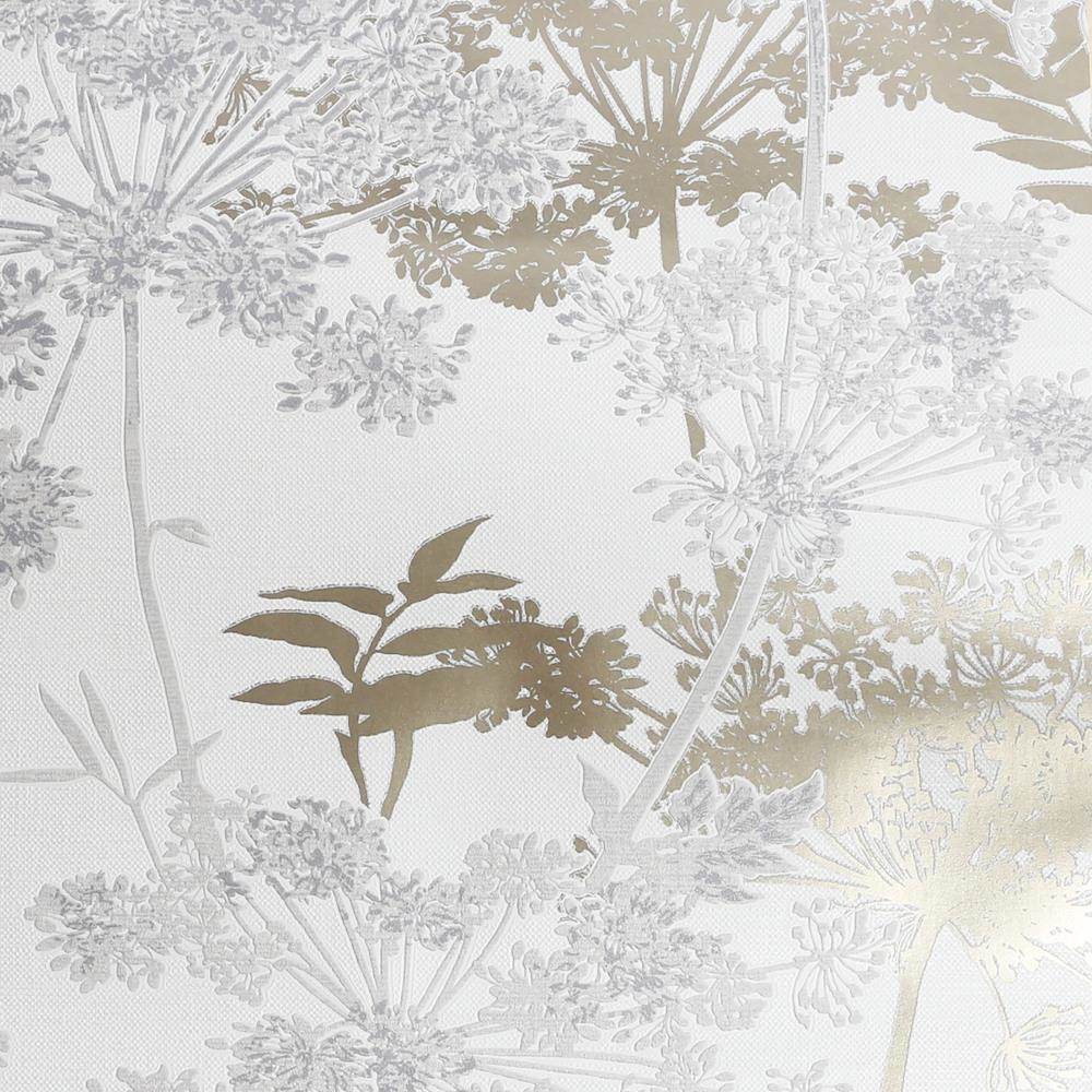 128148 - Superfresco - Superfresco Meadow Grey and Gold Botanical Wallpaper - Decor Warehouse