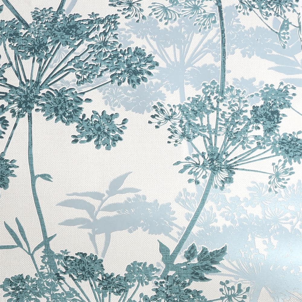 128142 - Superfresco - Superfresco Meadow Teal Botanical Wallpaper - Decor Warehouse