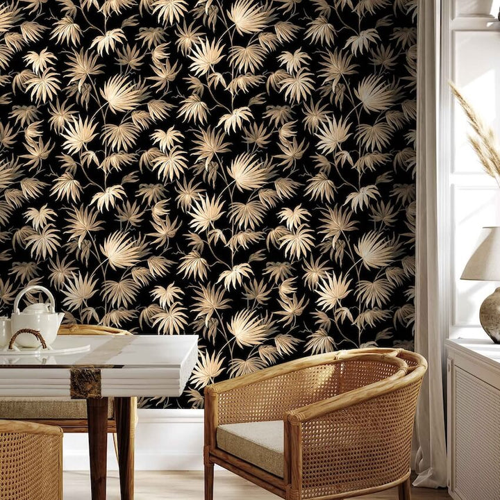 WM-229-Woodchip & Magnolia-Va Va Frome Noir Black Wallpaper-Decor Warehouse