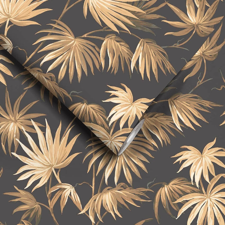 WM-229-Woodchip & Magnolia-Va Va Frome Noir Black Wallpaper-Decor Warehouse