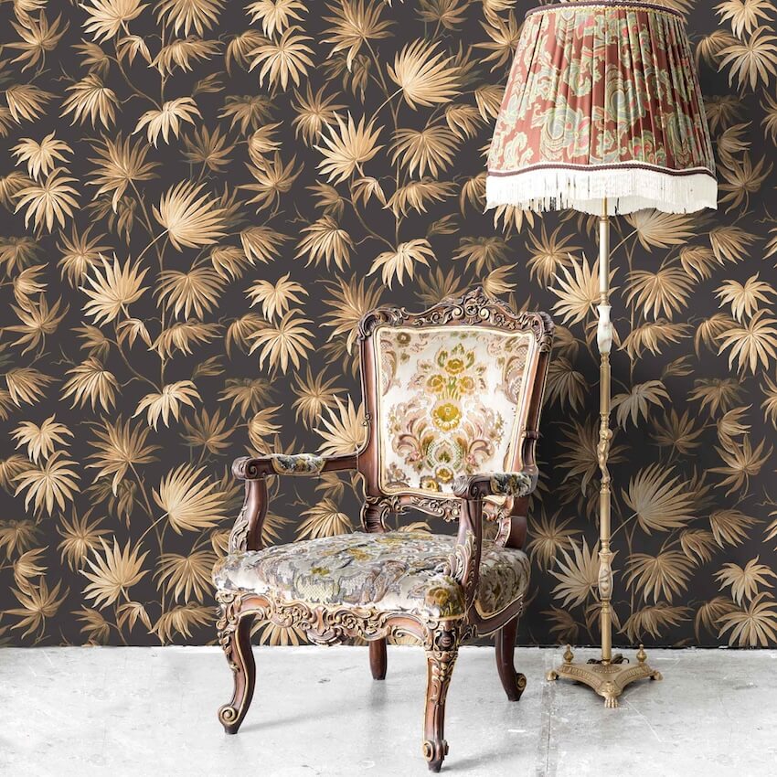 WM-229-Woodchip & Magnolia-Va Va Frome Noir Black Wallpaper-Decor Warehouse