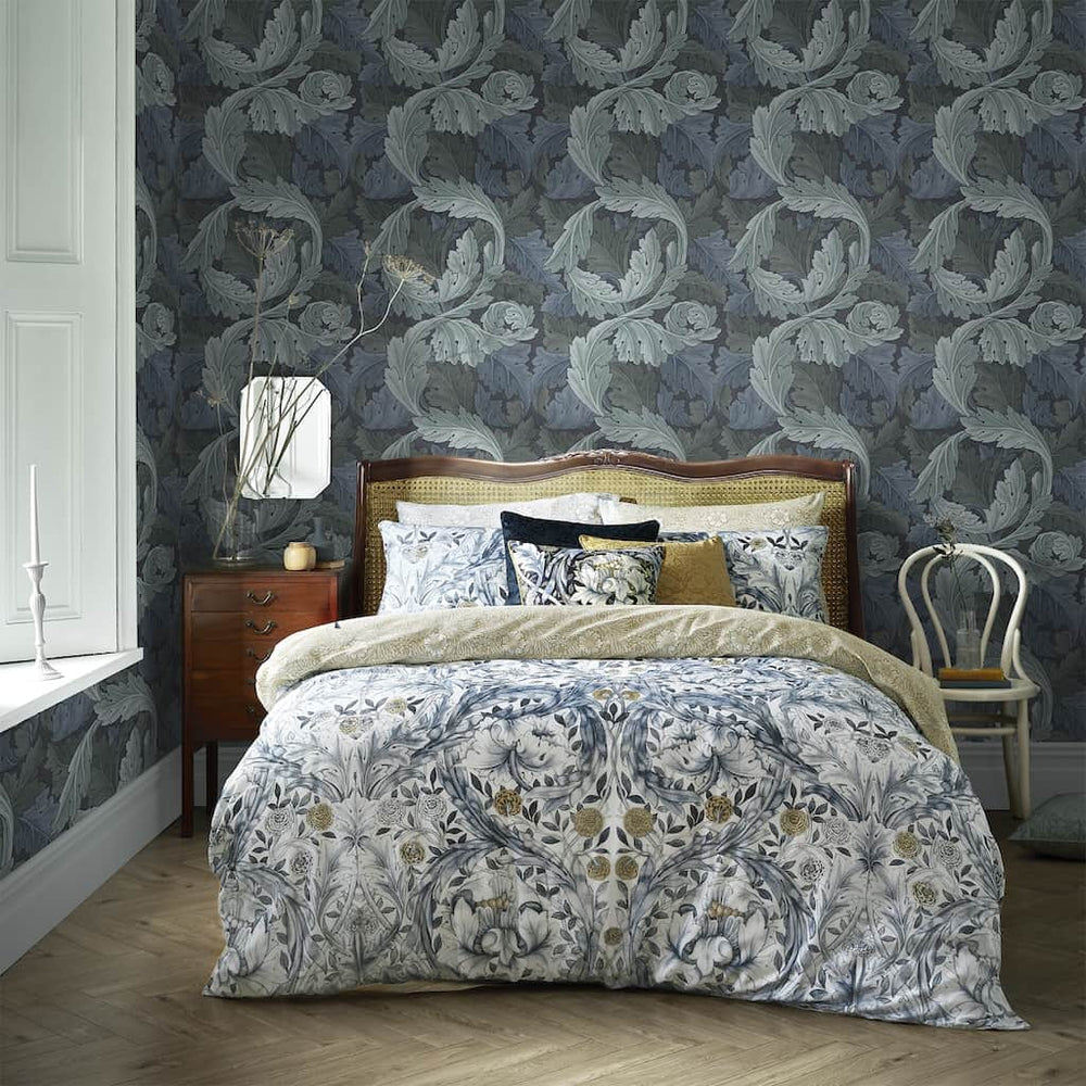 124225 - William Morris Wallpaper - William Morris At Home Acanthus Blue Wallpaper - Decor Warehouse