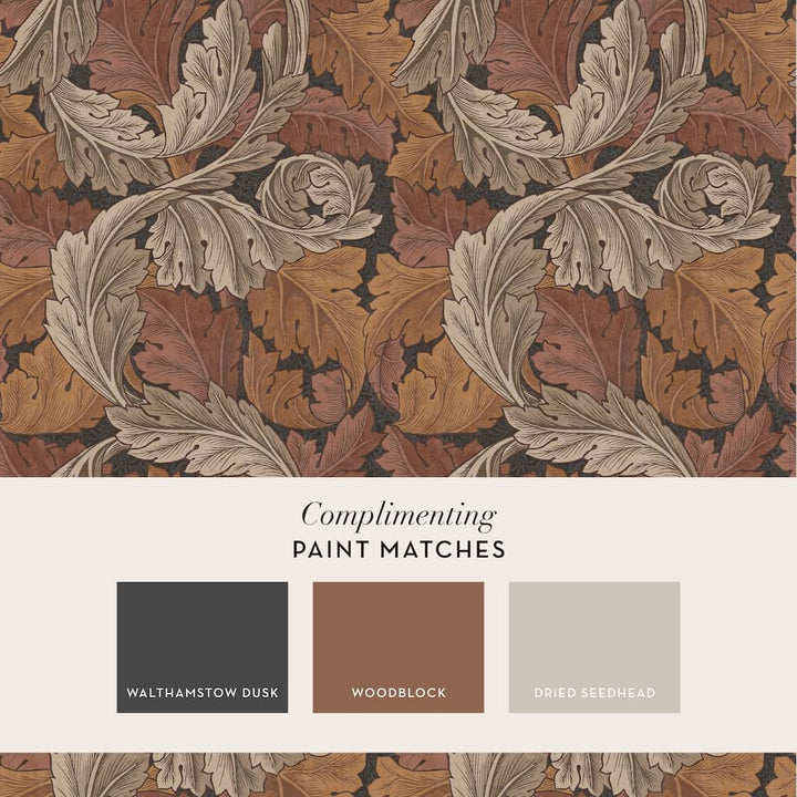 124224 - William Morris Wallpaper - William Morris At Home Acanthus Burnt Orange Wallpaper - Decor Warehouse