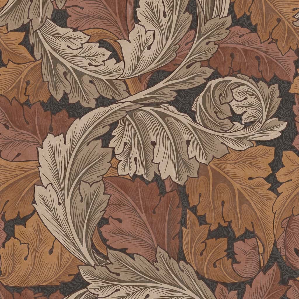 124224 - William Morris Wallpaper - William Morris At Home Acanthus Burnt Orange Wallpaper - Decor Warehouse