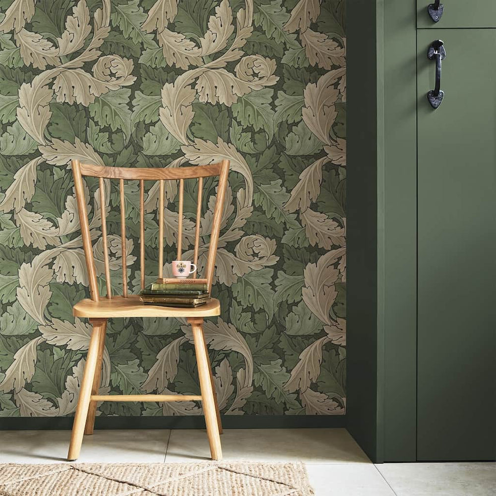 124227 - William Morris Wallpaper - William Morris At Home Acanthus Green Wallpaper - Decor Warehouse