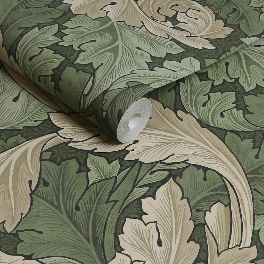 124227 - William Morris Wallpaper - William Morris At Home Acanthus Green Wallpaper - Decor Warehouse