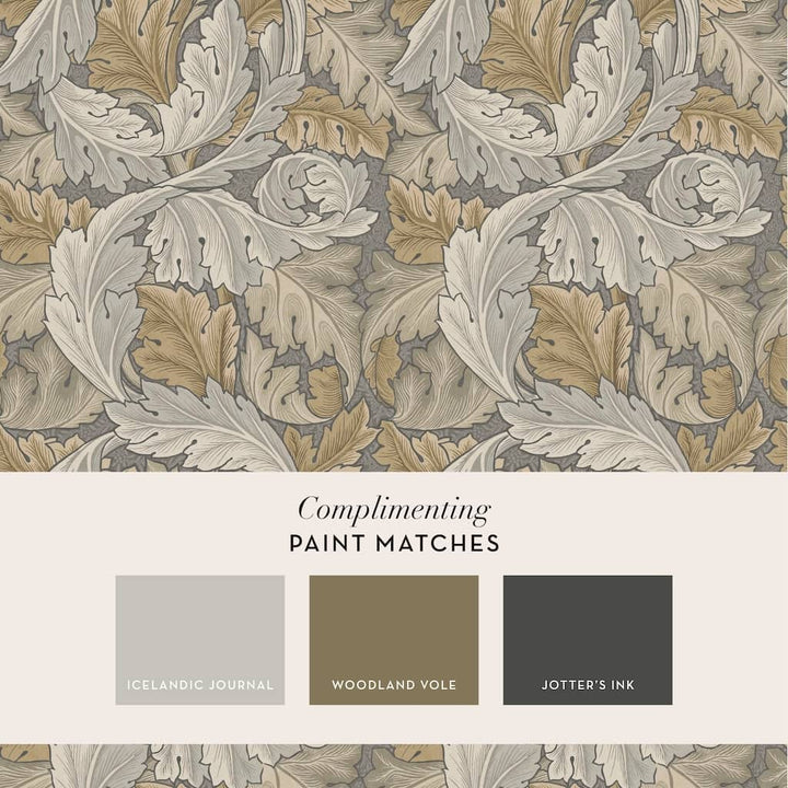 124226 - William Morris Wallpaper - William Morris At Home Acanthus Neutral Wallpaper - Decor Warehouse