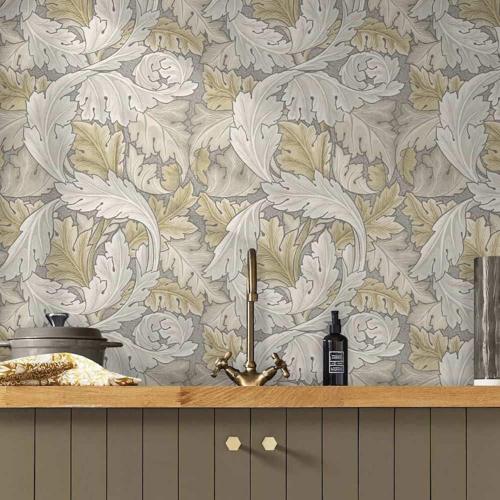 124226 - William Morris Wallpaper - William Morris At Home Acanthus Neutral Wallpaper - Decor Warehouse