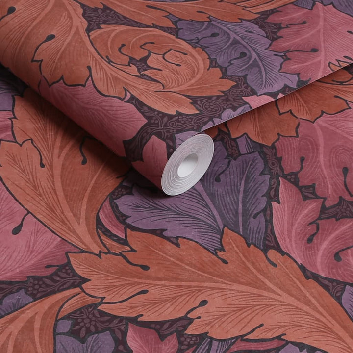 124223 - William Morris Wallpaper - William Morris At Home Acanthus Plum Wallpaper - Decor Warehouse