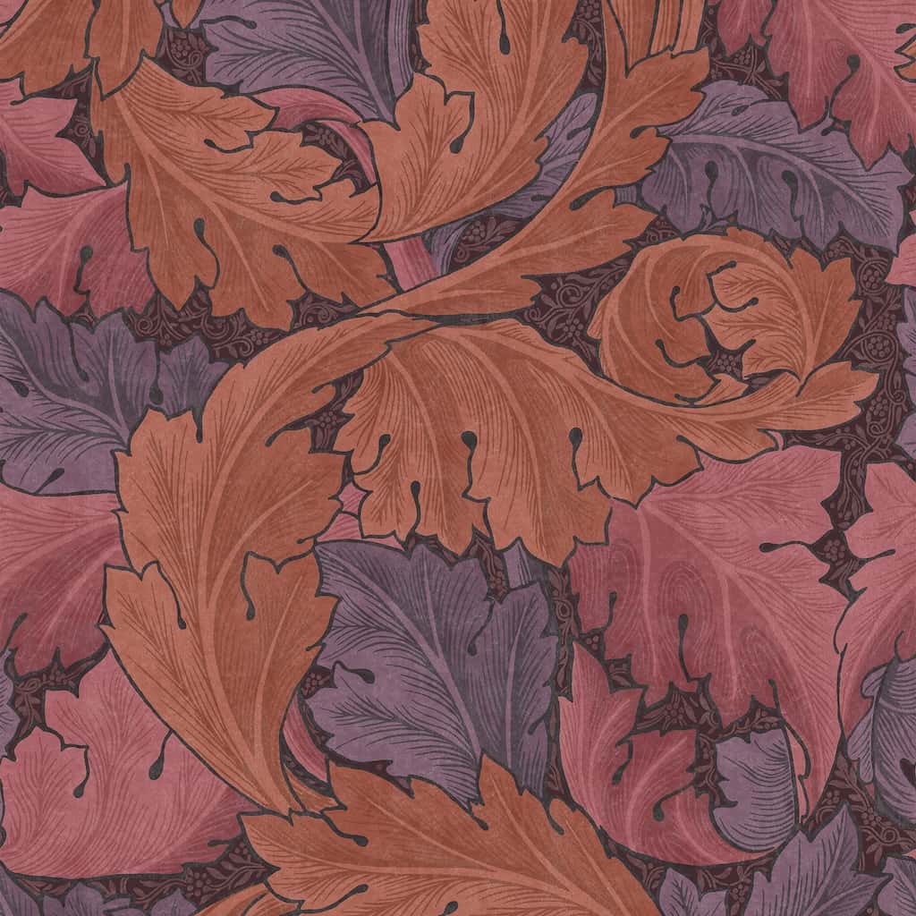 124223 - William Morris Wallpaper - William Morris At Home Acanthus Plum Wallpaper - Decor Warehouse