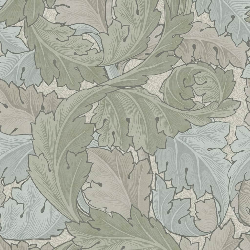 124228 - William Morris Wallpaper - William Morris At Home Acanthus Sage & Duck Egg Wallpaper - Decor Warehouse