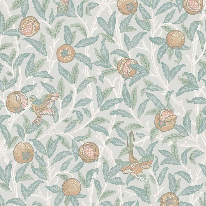 124261 - William Morris Wallpaper - William Morris At Home Bird & Pomegranate Duck Egg Wallpaper - Decor Warehouse