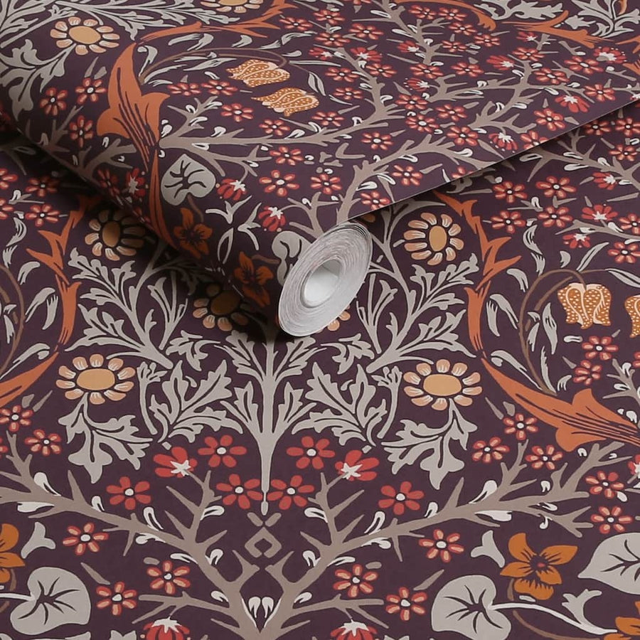 124249 - William Morris Wallpaper - William Morris At Home Blackthorn Plum Wallpaper - Decor Warehouse