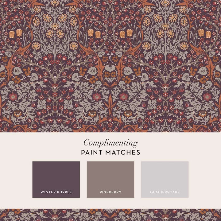 124249 - William Morris Wallpaper - William Morris At Home Blackthorn Plum Wallpaper - Decor Warehouse