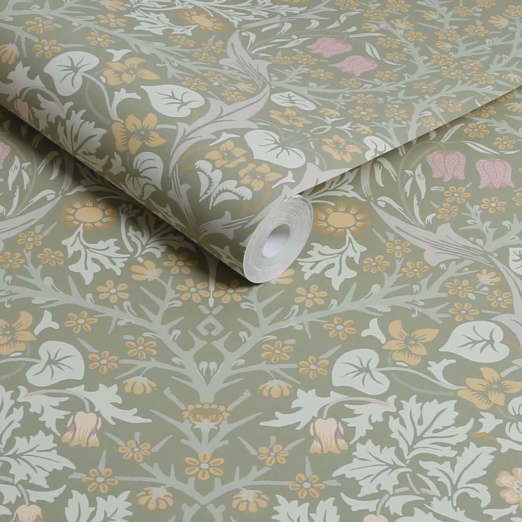 124253 - William Morris Wallpaper - William Morris At Home Blackthorn Sage Wallpaper - Decor Warehouse