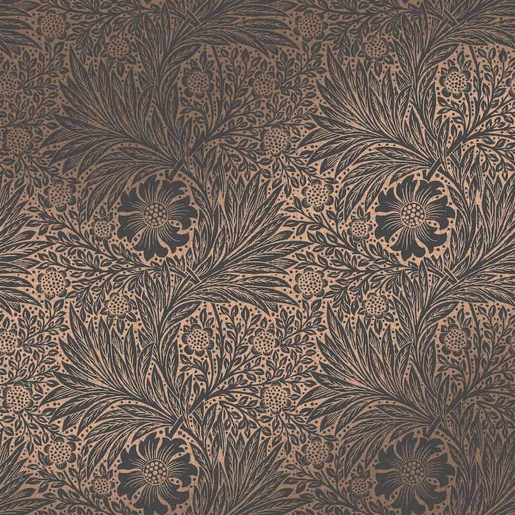 124254 - William Morris Wallpaper - William Morris At Home Marigold Fibrous Charcoal Wallpaper - Decor Warehouse