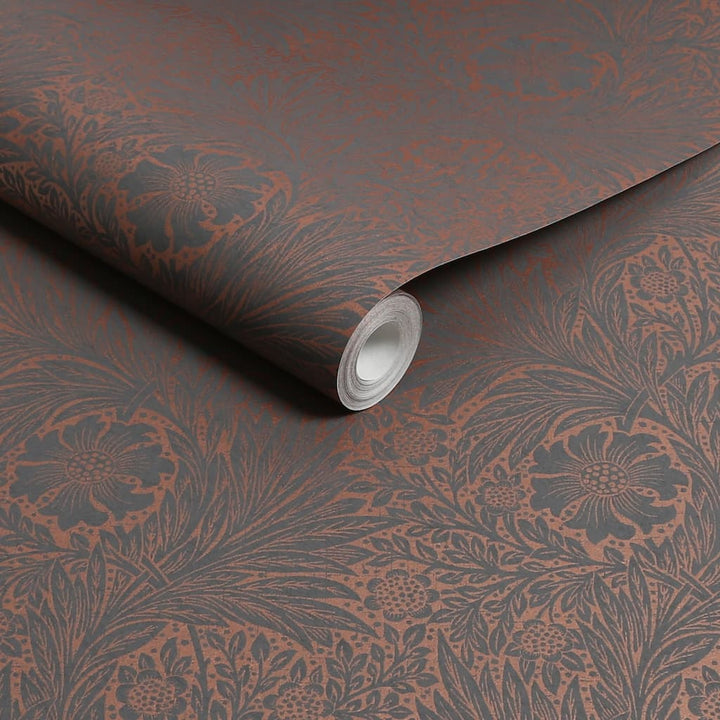 124254 - William Morris Wallpaper - William Morris At Home Marigold Fibrous Charcoal Wallpaper - Decor Warehouse