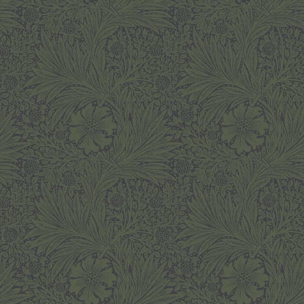 124255 - William Morris Wallpaper - William Morris At Home Marigold Fibrous Green Wallpaper - Decor Warehouse