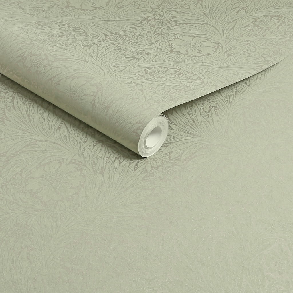 124256 - William Morris Wallpaper - William Morris At Home Marigold Fibrous Sage Wallpaper - Decor Warehouse