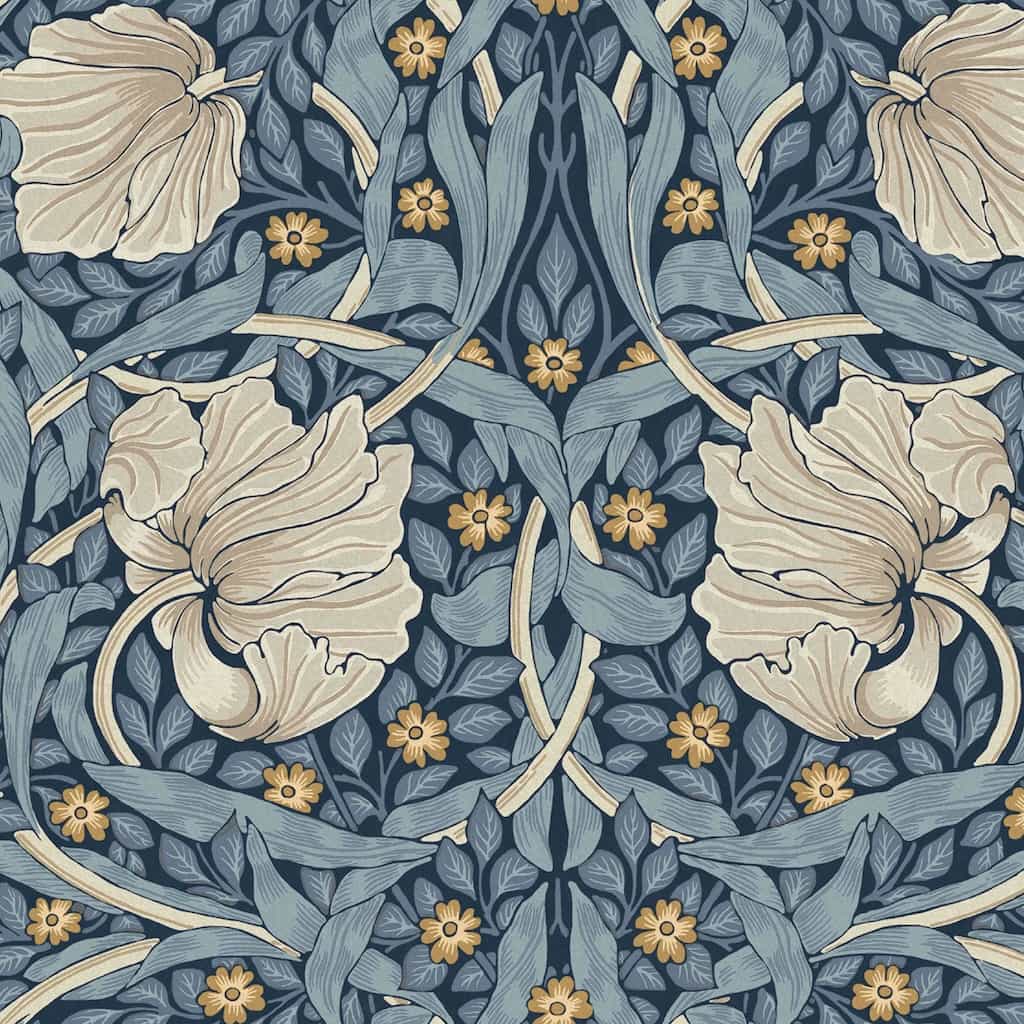 124241 - William Morris Wallpaper - William Morris At Home Pimpernel Blue Wallpaper - Decor Warehouse