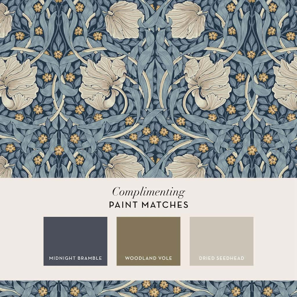 124241 - William Morris Wallpaper - William Morris At Home Pimpernel Blue Wallpaper - Decor Warehouse