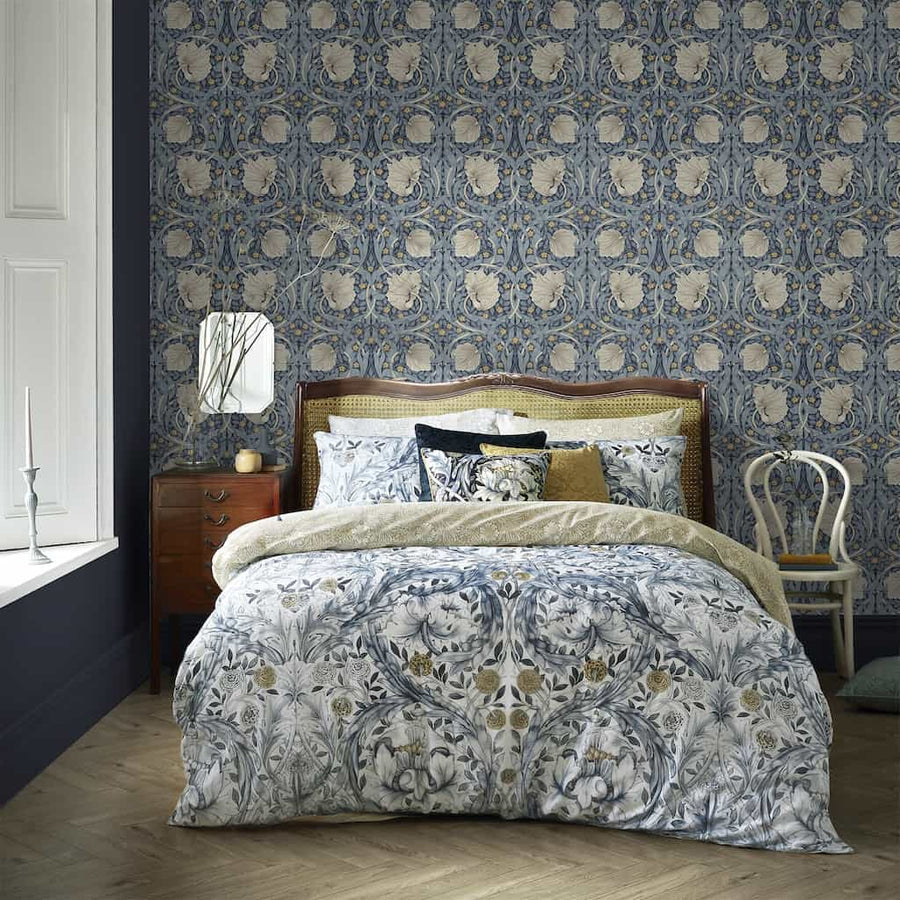 124241 - William Morris Wallpaper - William Morris At Home Pimpernel Blue Wallpaper - Decor Warehouse