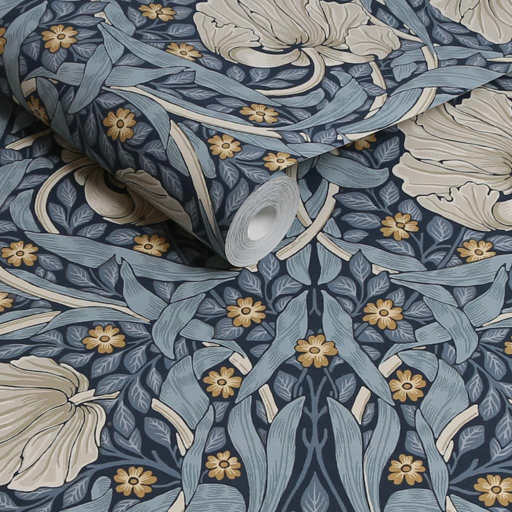 124241 - William Morris Wallpaper - William Morris At Home Pimpernel Blue Wallpaper - Decor Warehouse